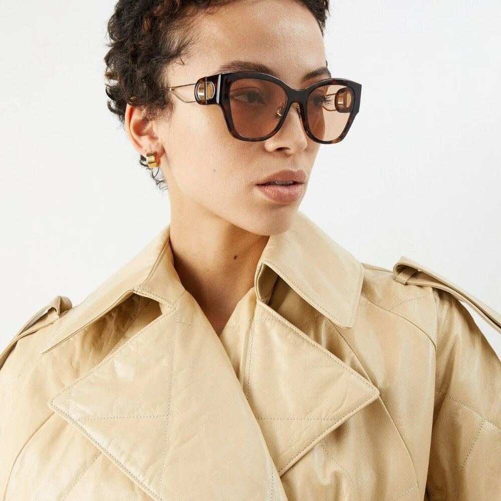Dior 30MONTAIGNE B2U CD40082U 53Y 26L0 BRAND NEW Sunglasses Havana Brown Women
